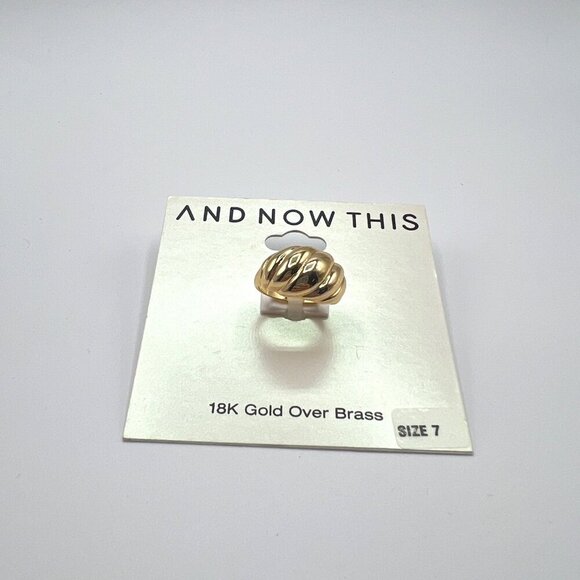 And Now This 18k Gold Over Brass Twist Ring Size 7&9 NWT - Picture 1 of 4
